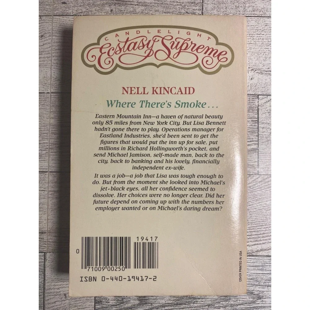Where There's Smoke Nell Kincaid 1984 Candlelight Ecstasy Supreme‎ Romance PB